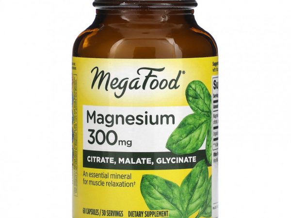 MegaFood, Магний, 300 мг, 60 капсул
