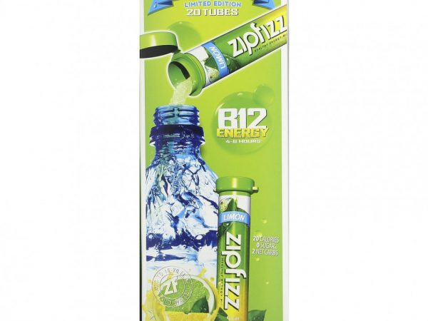 Zipfizz, Смесь для здоровой энергии с витамином B12, лимон, 20 тюбиков по 11 г (0,39 унции)