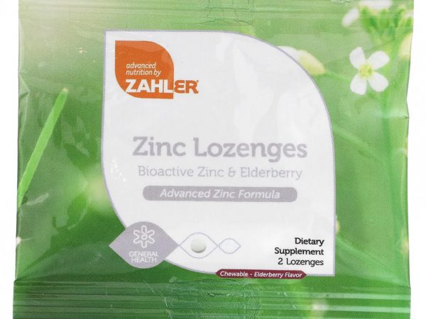 Zahler, Леденцы с цинком, биоактивный цинк и бузина, 2 жевательные леденцы
