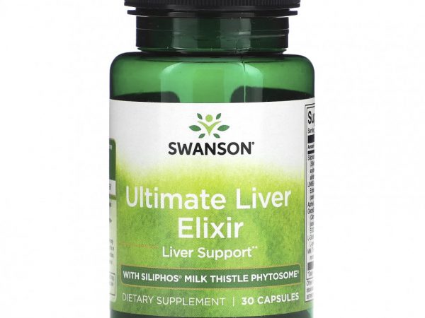 Swanson, Ultimate Liver Elixir с фитосомами силифоса, 30 капсул