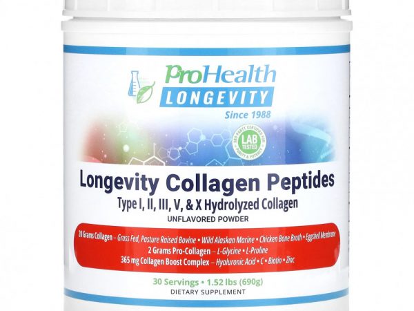 ProHealth Longevity, Пептиды коллагена Longevity, без добавок, 690 г (1,52 фунта)