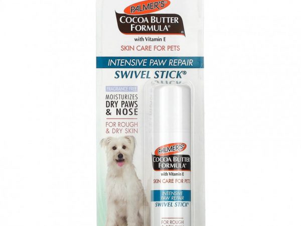 Palmer's for Pets, Какао-масло с витамином Е, интенсивное восстановление лап, для огрубевшей и сухой кожи, без отдушек, 14 г (0,5 унции)