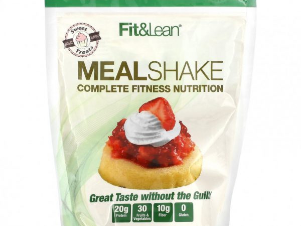 Fit & Lean, Meal Shake, Complete Fitness Nutrition, клубничное песочное печенье, 365 г (0,8 фунта)