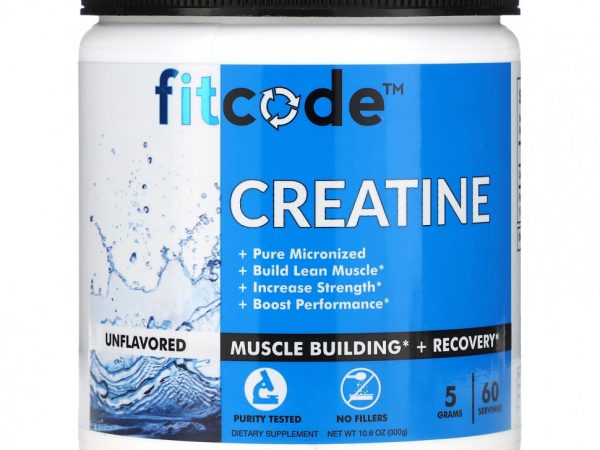 FITCODE, Креатин, без добавок, 5 г, 300 г (10,6 унции)