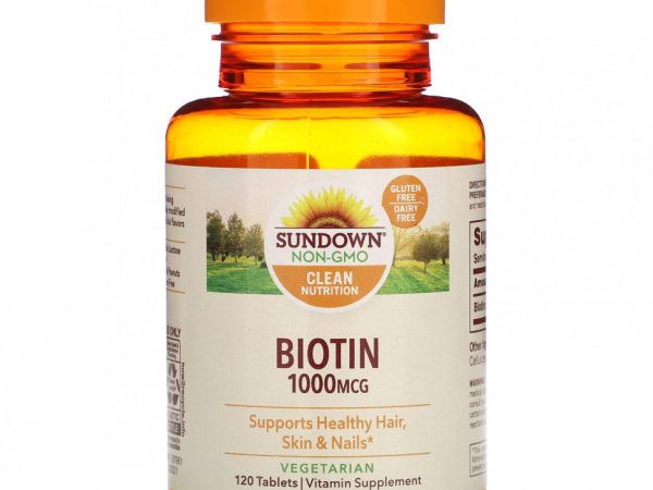 Sundown Naturals, Биотин, 1000 мкг, 120 таблеток