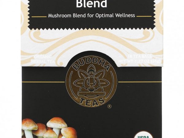 Buddha Teas, Органический травяной чай, оздоровительная смесь с грибами, без кофеина, 18 чайных пакетиков