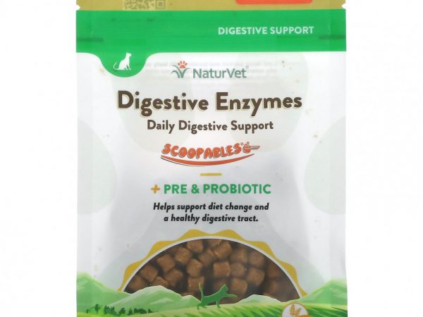 NaturVet, Scoopables, пищеварительные ферменты с пребиотиками и пробиотиками, для кошек, лосось, 157,5 г (5,5 унции)