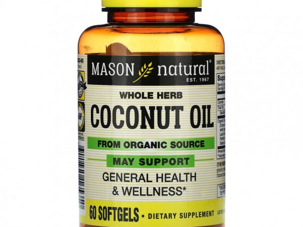 Mason Natural, Whole Herb Coconut Oil, 60 Softgels