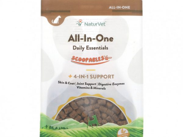 NaturVet, Scoopables All-In-One Daily Essentials, + поддержка 4-в-1, для собак, бекон, 45 мерных ложек, 315 г (11 унций)