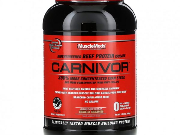 MuscleMeds, Carnivor, биоинженерный изолят говяжьего протеина, ванильная карамель, 888 г (1,95 фунта)