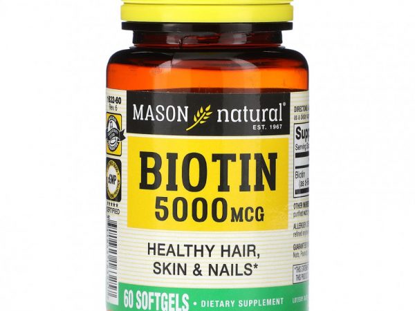 Mason Natural, Biotin, 5,000 mcg, 60 Softgels