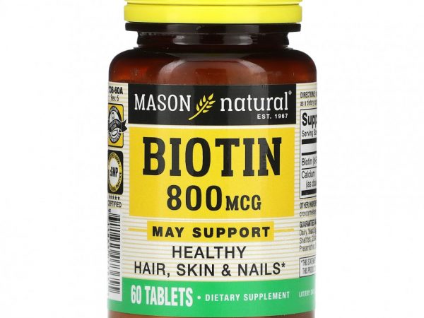Mason Natural, Биотин, 800 мкг, 60 таблеток