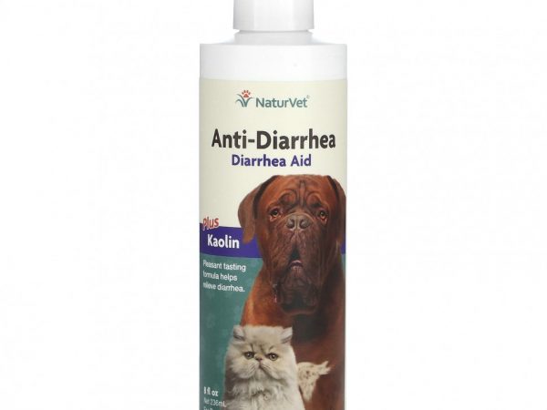 NaturVet, Anti-Diarrhea, средство от диареи с каолином, для собак и кошек, 236 мл (8 жидк. Унций)