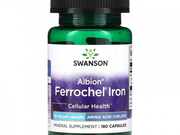 Swanson, Albion, Ferrochel Iron, 18 мг, 180 капсул