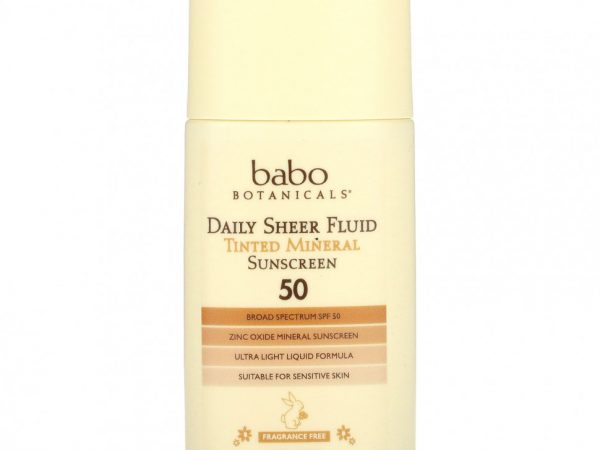 Babo Botanicals, Daily Sheer, флюид, тонирующее солнцезащитное средство с минералами 50, без отдушек, 50 мл (1,7 жидк. Унции)