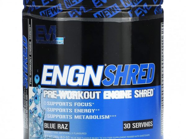 EVLution Nutrition, ENGN Shred, предтренировочный клочок, синяя ветвь, 240 г (8,5 унции)