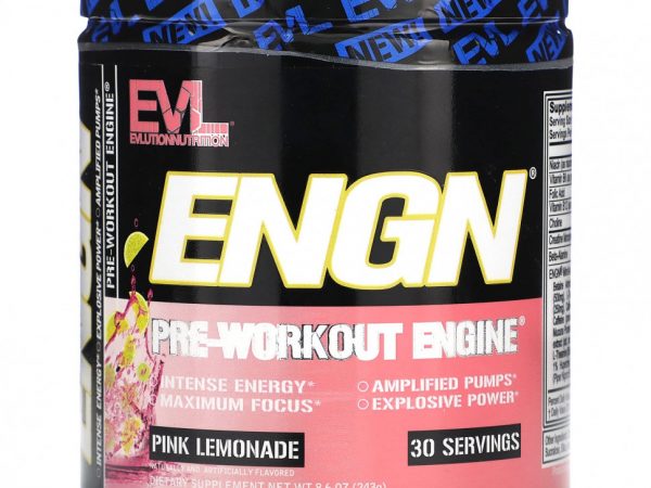 EVLution Nutrition, ENGN, предтренировочный комплекс, розовый лимонад, 243 г (8,6 унции)