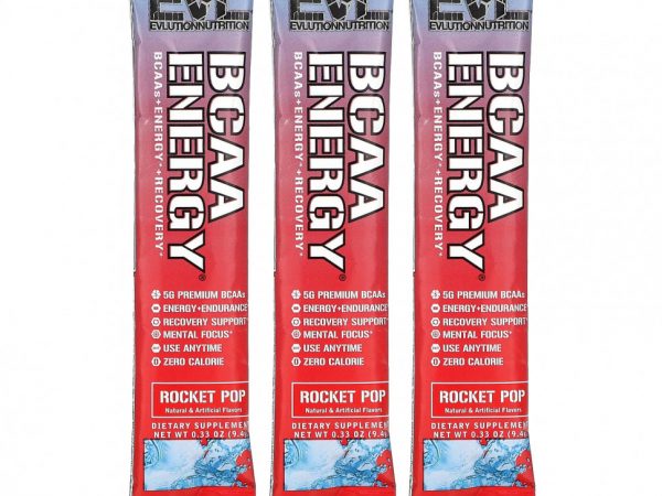 EVLution Nutrition, BCAA Energy, Rocket Pop, 3 пакетика по 9,4 г (0,33 унции)