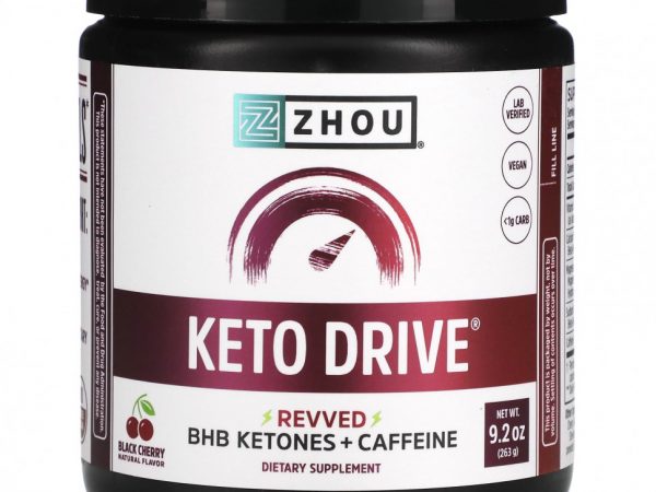 Zhou Nutrition, Keto Drive, Revved, черная вишня, 263 г (9,2 унции)