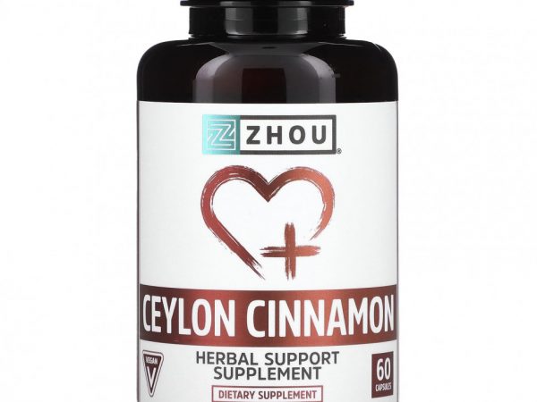 Zhou Nutrition, Цейлонская корица, 60 капсул