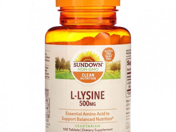 Sundown Naturals, L-лизин, 500 мг, 100 таблеток