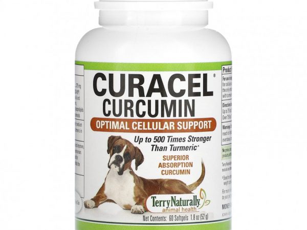 Terry Naturally, Curacel Curcumin, для собак, 60 мягких таблеток, 52 г (1,8 унции)