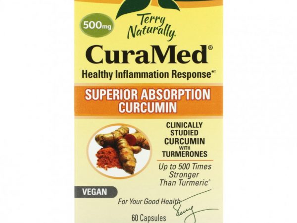 Terry Naturally, CuraMed, куркумин для улучшенной усвояемости, 500 мг, 60 капсул