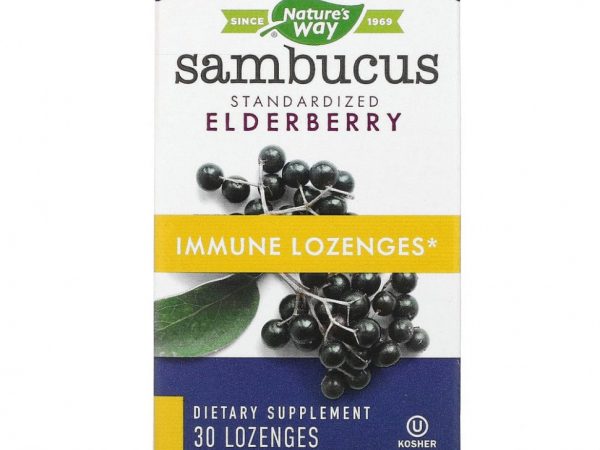 Nature's Way, Sambucus Immune, бузина, стандартизированный экстракт, 30 пастилок