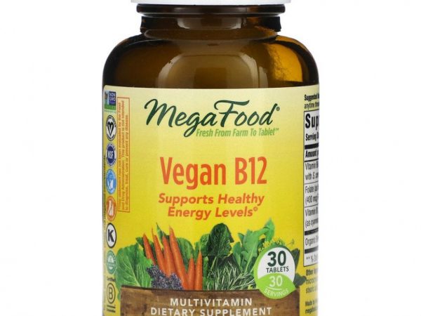 MegaFood, веганский витамин B12, 30 таблеток