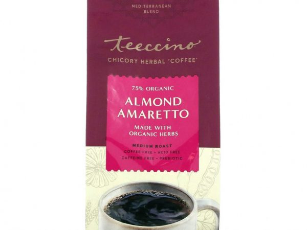 Teeccino, Травяной кофе из цикория, амаретто с миндалем, средней обжарки, без кофеина, 312 г (11 унций)