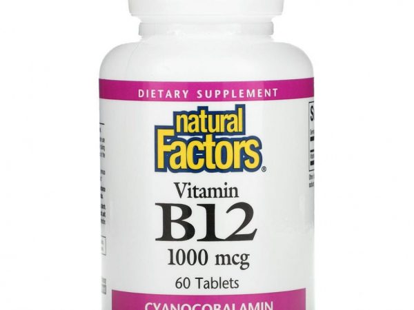 Natural Factors, витамин В12, 1000 мкг, 60 таблеток