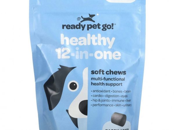 Ready Pet Go, Жевательные мультивитамины, универсальная поддержка иммунитета для собак, для всех возрастов, курица, сыр и бекон, 90 жевательных таблеток