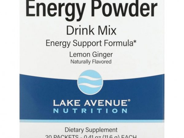Lake Avenue Nutrition, Порошковая смесь для приготовления напитка, повышающего уровень энергии, 20 пакетиков по 11,6 г (0,41 унции)