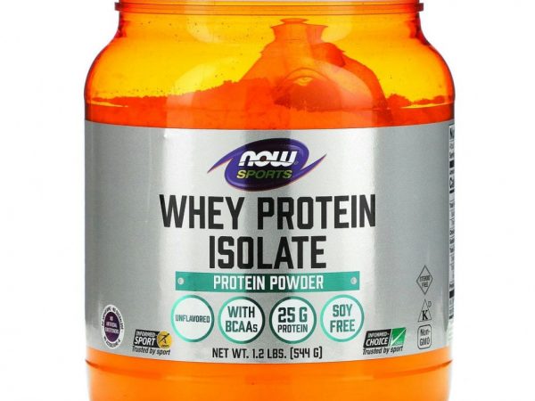 NOW Foods, Sports, изолят сывороточного протеина, без добавок, 544 г (1,2 фунта)