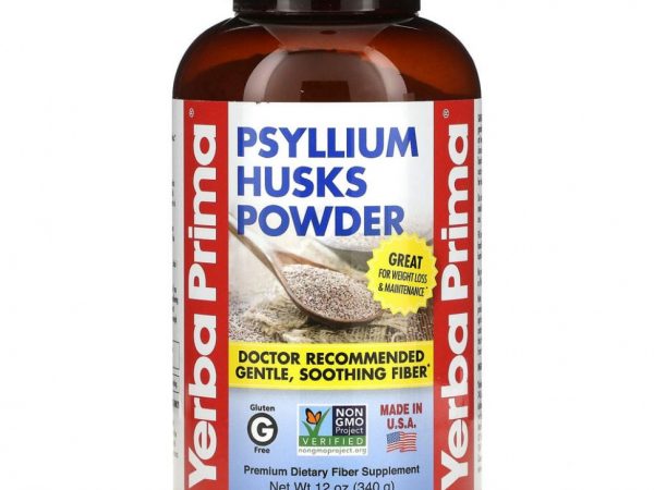 Yerba Prima, порошок из шелухи семян подорожника, 340 г (12 унций)