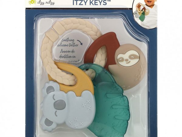 itzy ritzy, Itzy Keys, многоступенчатые ключи для прорезывания зубов, для детей от 3 месяцев, для тропических растений, 1 штука