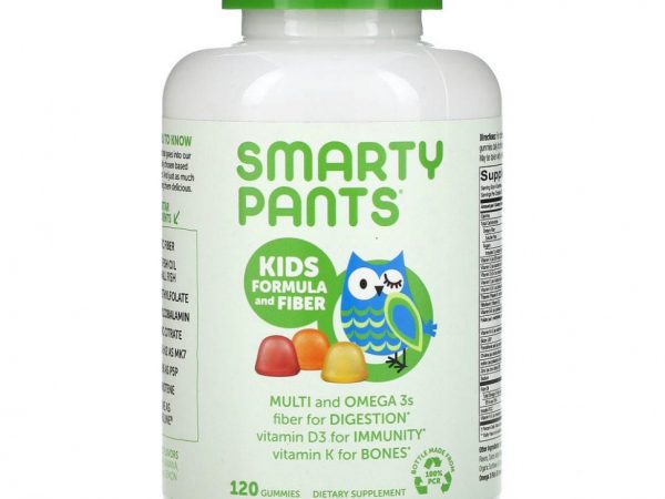 SmartyPants, формула для детей с клетчаткой, со вкусом клубники и банана, апельсина и лимона, 120 жевательных конфет