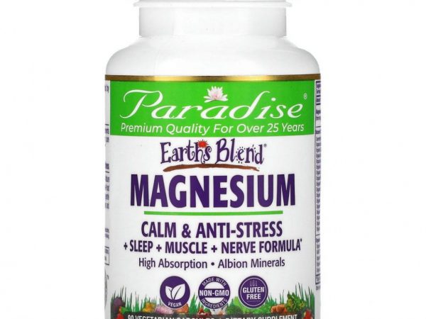 Paradise Herbs, Earth's Blend, Магний, 90 вегетарианских капсул
