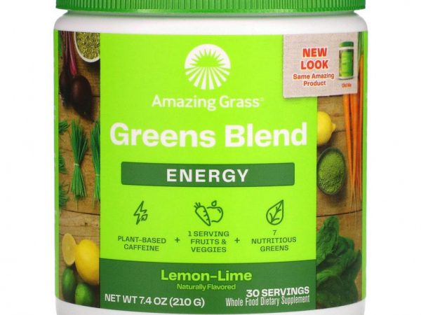 Amazing Grass, смесь зелени, повышение уровня энергии, лимон и лайм, 210 г (7,4 унции)