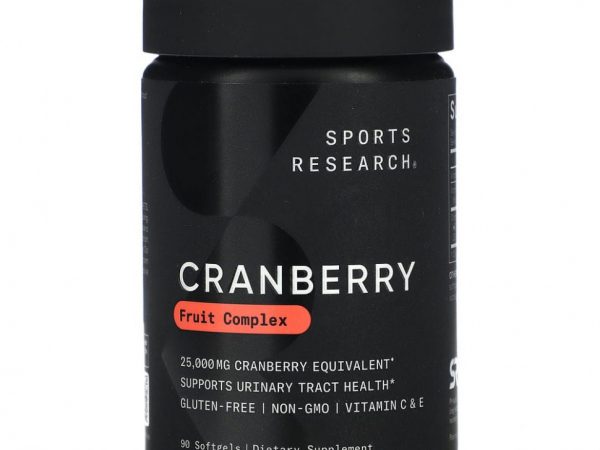 Sports Research, концентрат клюквы, 250 мг, 90 капсул