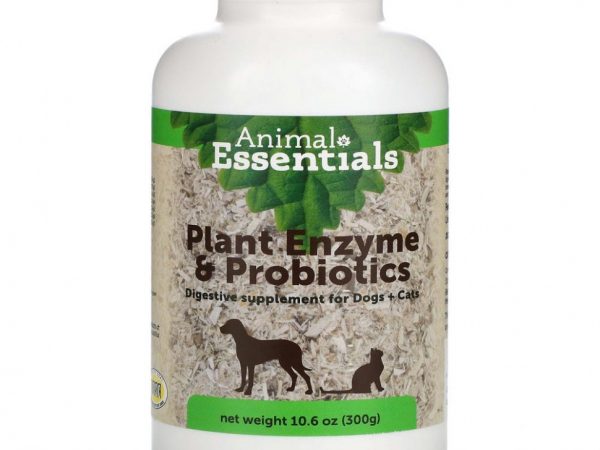 Animal Essentials, Растительные энзимы и пробиотики, Для собак и кошек, 10,6 унц. (300 г)