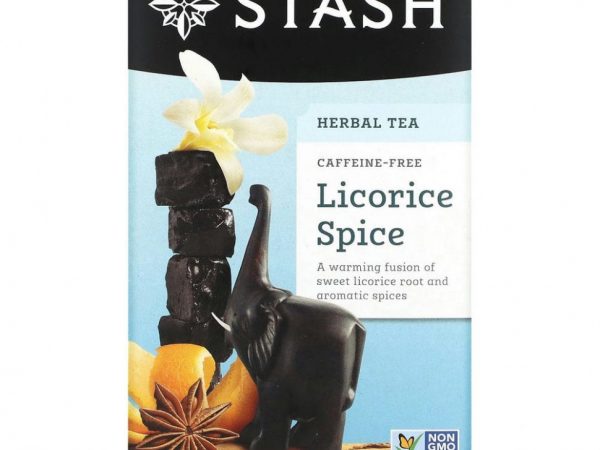 Stash Tea, Травяной чай высшего сорта, лакрица и пряности, без кофеина, 20 чайных пакетиков, 1,2 унции (36 г)