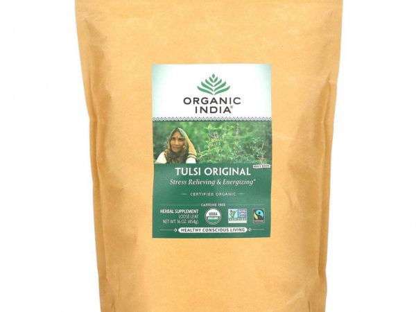 Organic India, Листовой чай тулси, оригинальный, без кофеина, 454 г (16 унций)