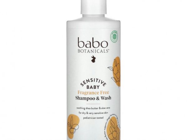Babo Botanicals, Sensitive Baby, шампунь и гель для душа, не содержит отдушек, 16 ж. унц. (473 мл)