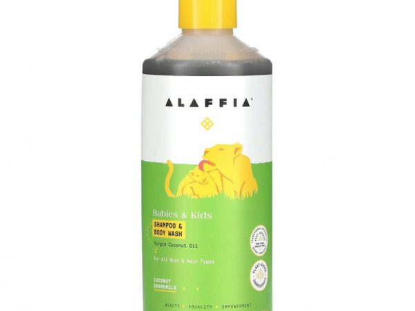 Alaffia, Everyday Coconut, шампунь и гель для душа, подходит для младенцев и детей постарше, кокос и ромашка, 475 мл (16 жидк. унций)