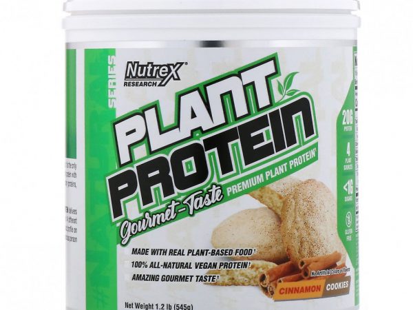 Nutrex Research, Серия Natural, растительный протеин, печенье с корицей, 545 г