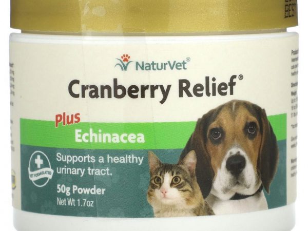 NaturVet, Клюква плюс эхинацея, для здоровья мочевого пузыря у собак и кошек, 1,7 унции (50 г) порошок