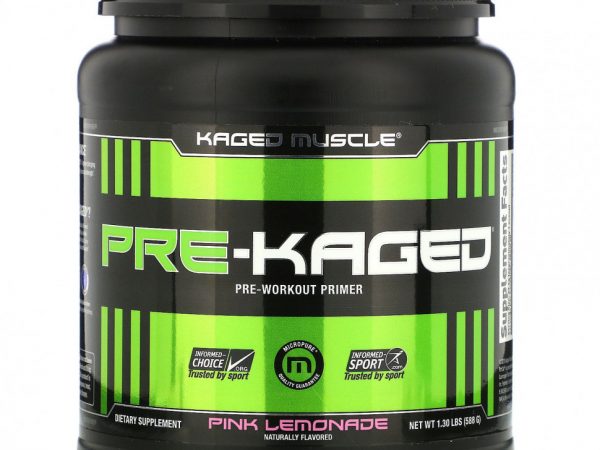 Kaged Muscle, PRE-KAGED, предтренировочный праймер, розовый лимонад, 588 г (1,30 фунта)