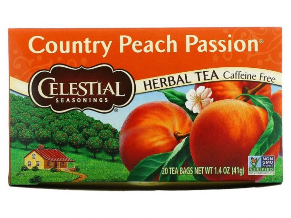 Celestial Seasonings, травяной чай, Country Peach Passion, без кофеина, 20 чайных пакетиков, 41 г (1,4 унции)