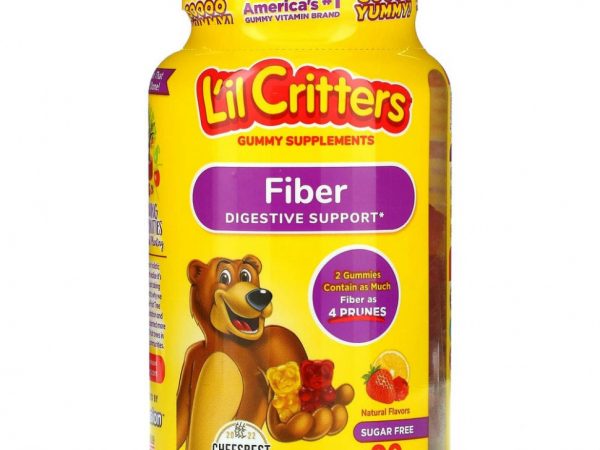 L'il Critters, клетчатка для поддержки пищеварения, со вкусом натуральных фруктов, 90 жевательных мармеладок